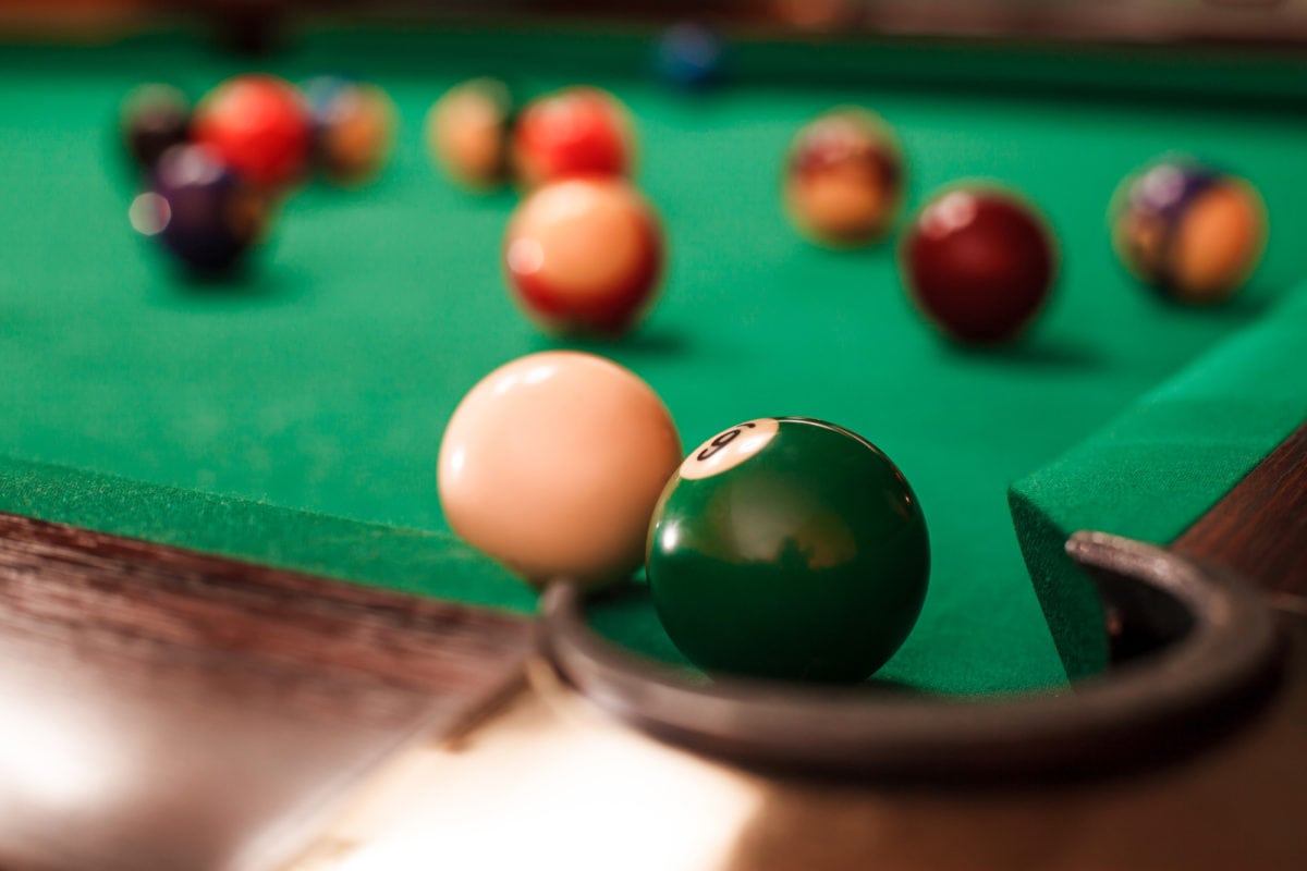 biilliard balls and pool stick