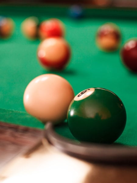 biilliard balls and pool stick