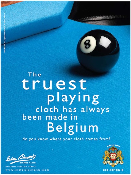 8 ball and Blue Cloth Belgium