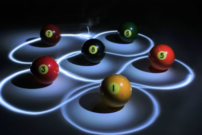 billiard balls with lights